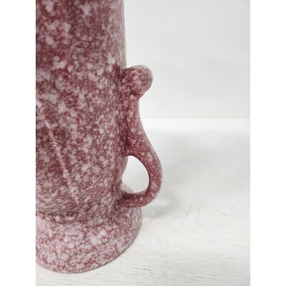 Vintage Robinson Ransbottom  USA Pottery Raspberry Red Speckled Victorian Vase - Picture 2 of 12